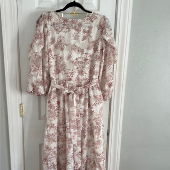 Blu Pepper Long Sleeve Floral Dress in Pink and Cream - Picture 3 of 11